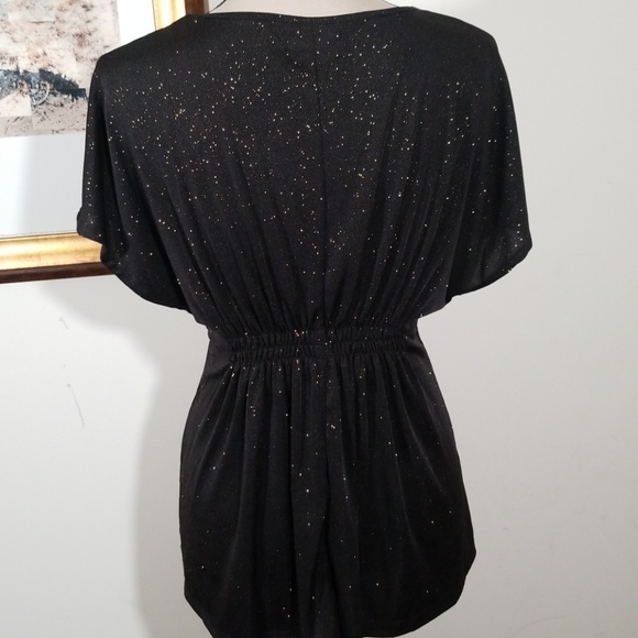Allen B. Sparkling gold and black tunic top Size M - Picture 5 of 8